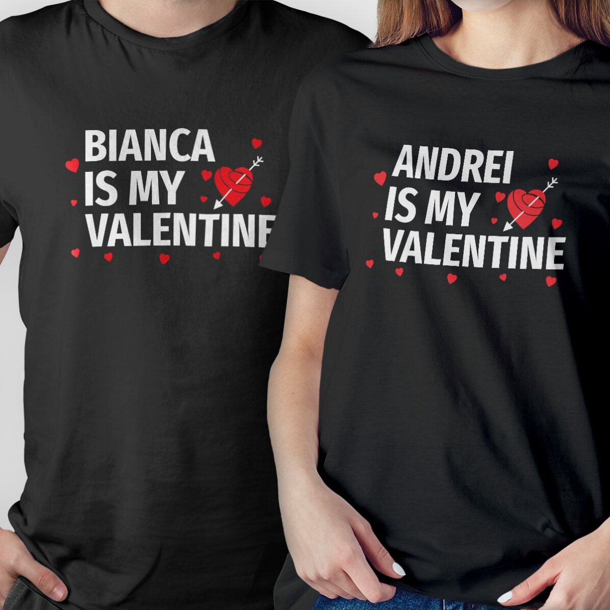Maglietta in cotone personalizzata con scritta - My valentine