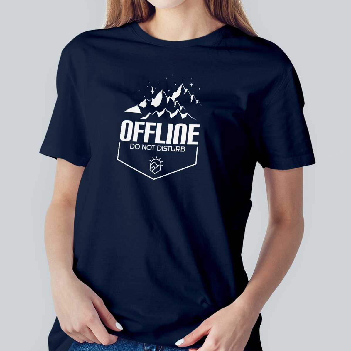 Maglietta in cotone personalizzata con scritta - Offline