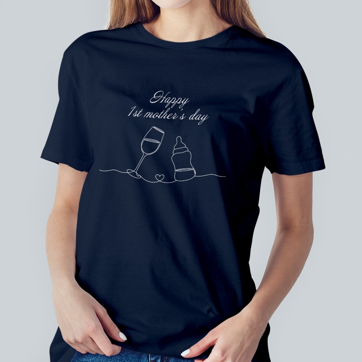 Maglietta in cotone personalizzata con una scritta per le future mamme