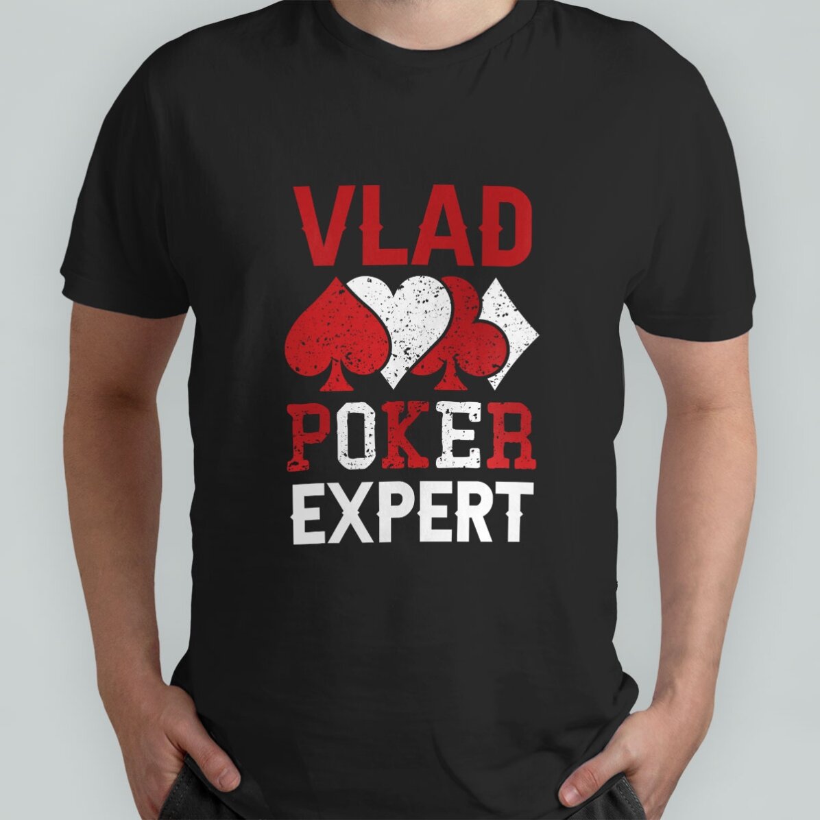 Maglietta in cotone personalizzata con scritta - Esperto di poker