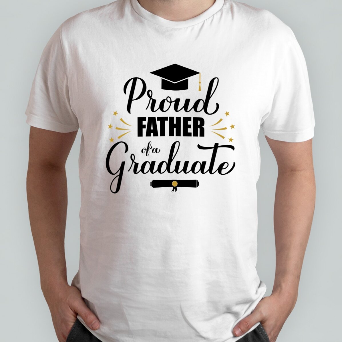Custom cotton T-shirt with text - Proud