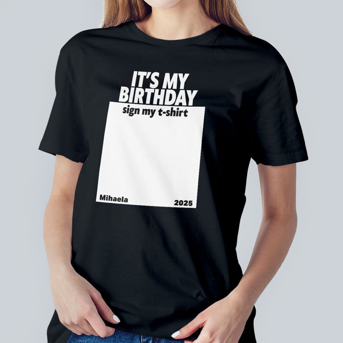 Maglietta in cotone personalizzata con scritta - Sign my shirt