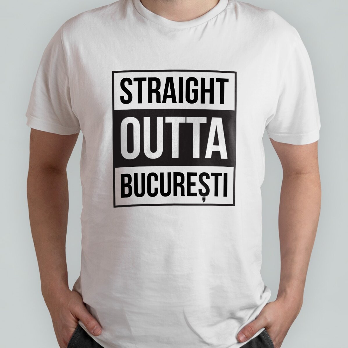Maglietta in cotone personalizzata con scritta - Straight outta