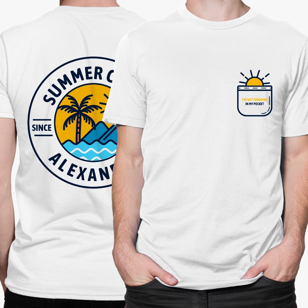 Custom cotton T-shirt with text - Summer child