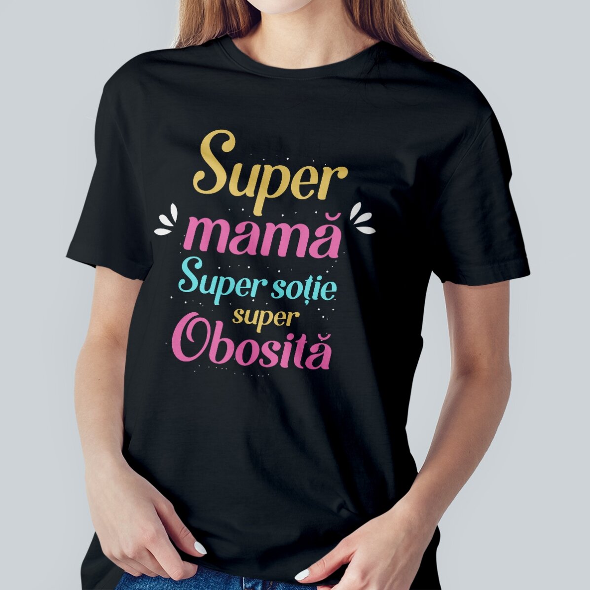 Maglietta in cotone personalizzata con scritta - Super Mama