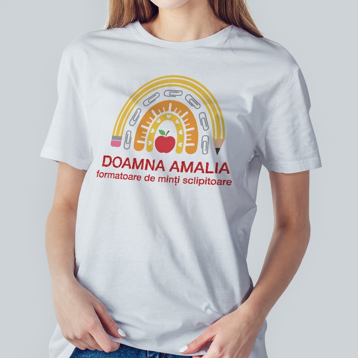 Custom cotton T-shirt with text - Super teacher