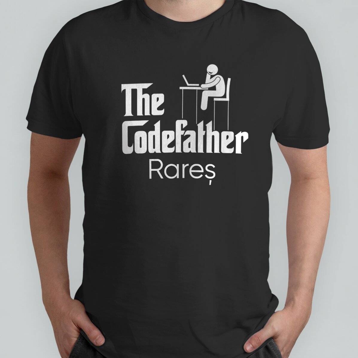 Maglietta in cotone personalizzata con scritta - The codefather
