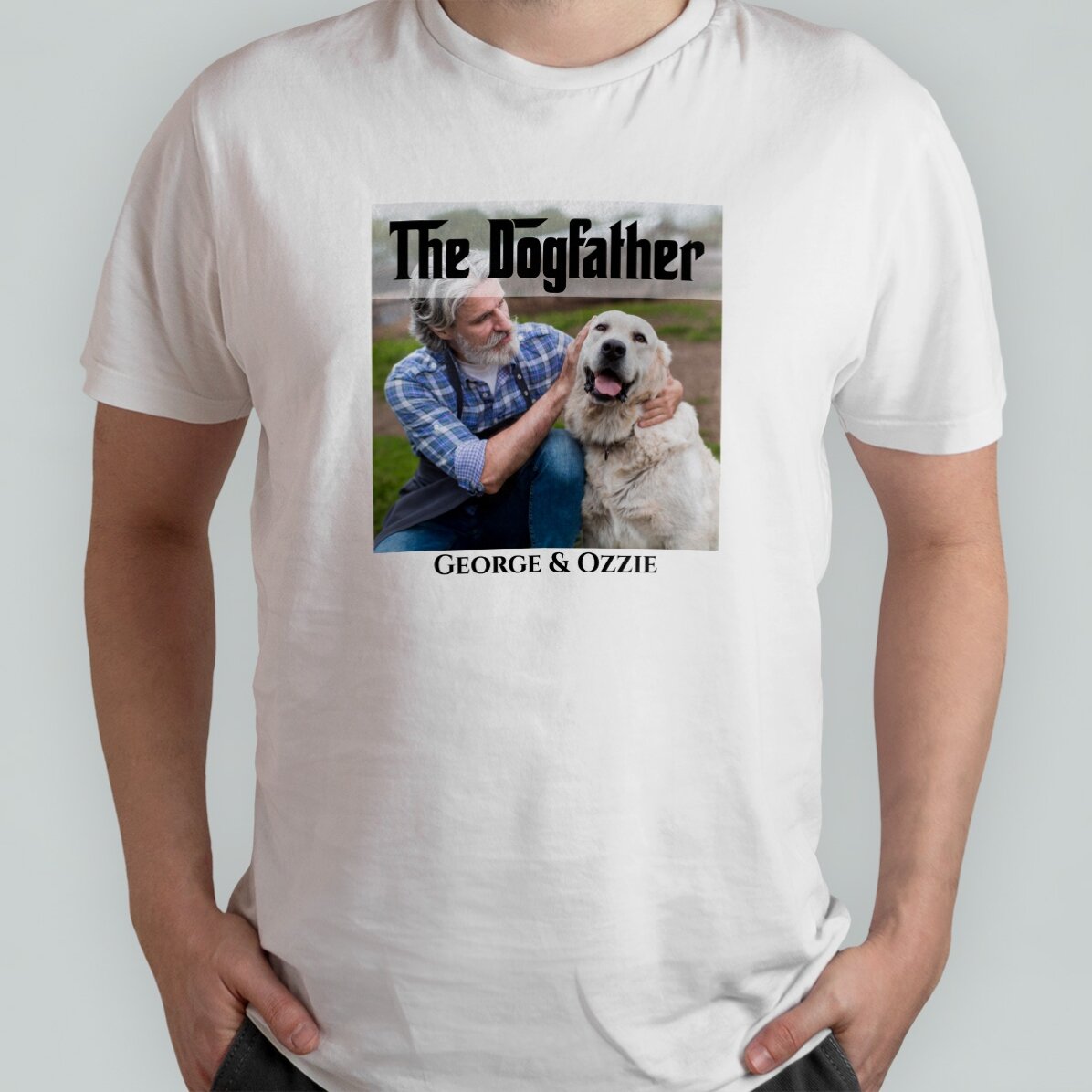 Maglietta in cotone personalizzata con testo e foto - The Dogfather
