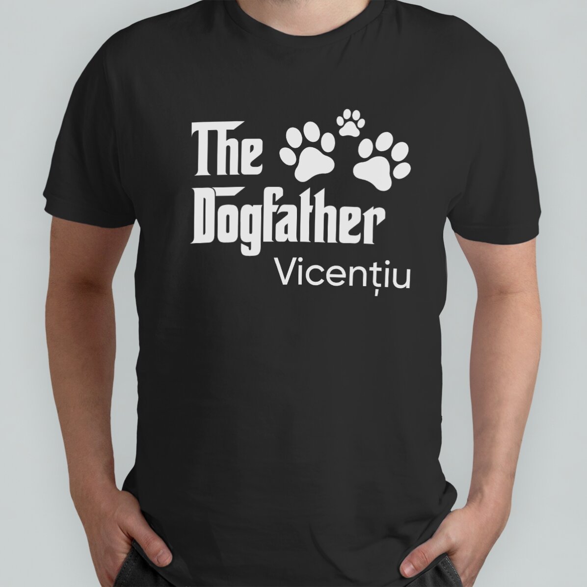 Maglietta in cotone personalizzata con scritta - The Dogfather