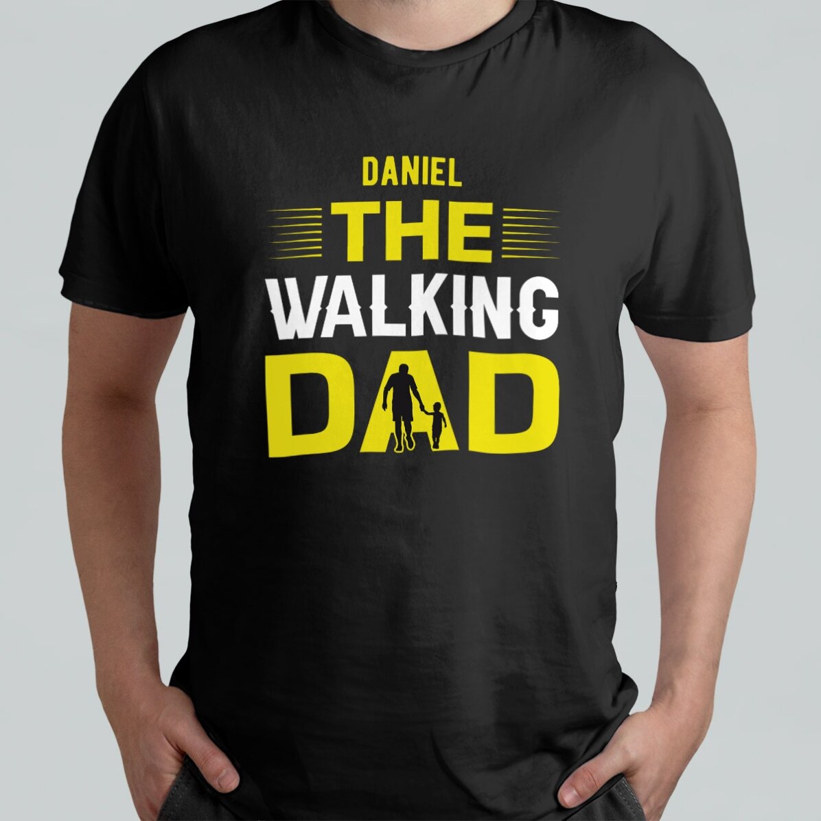 Maglietta in cotone personalizzata con scritta - The Walking Dad