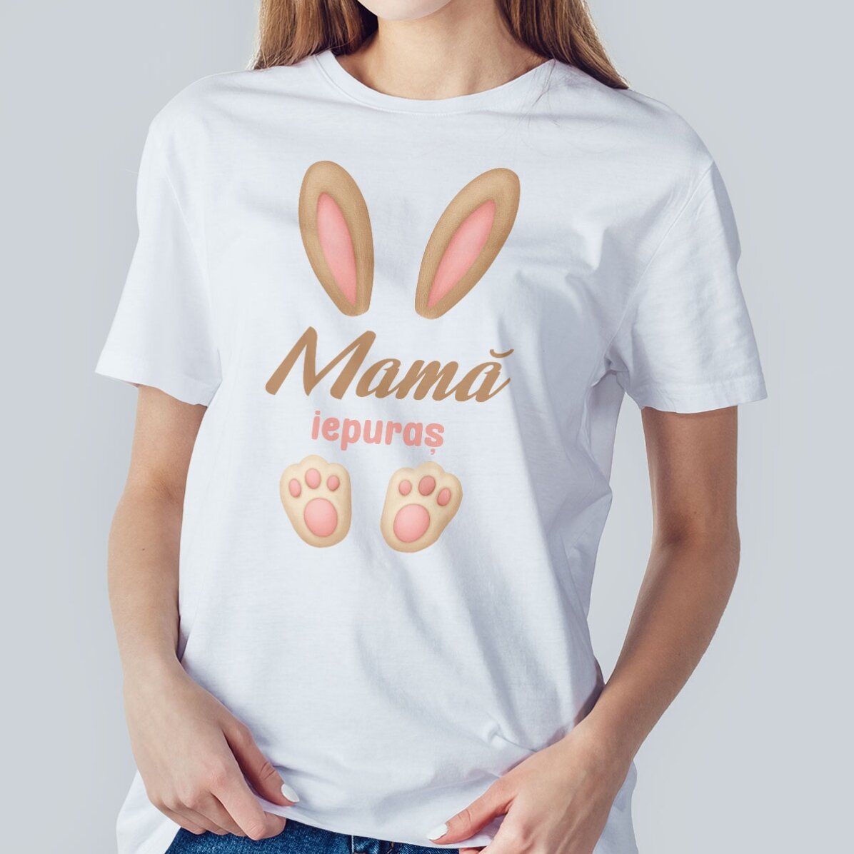 Maglietta in cotone personalizzata per Pasqua - Orecchie da coniglio