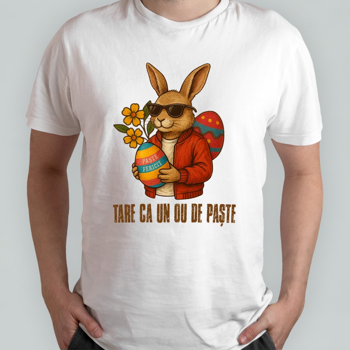 Maglietta in cotone personalizzata per Pasqua - Coniglio alla moda