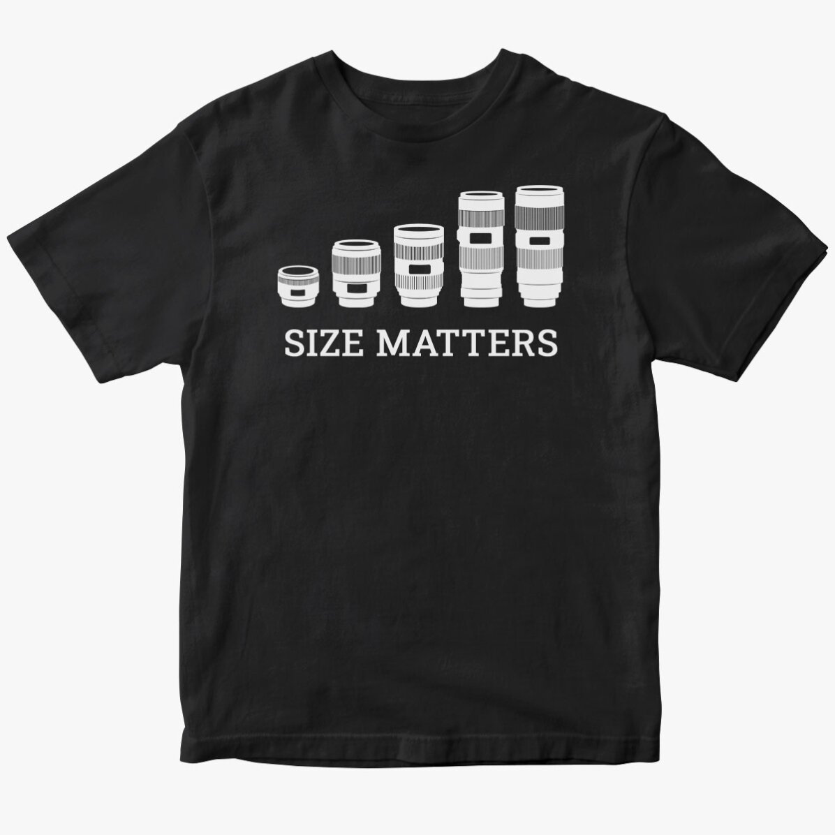 Maglietta in cotone personalizzata per fotografi - Size Matters