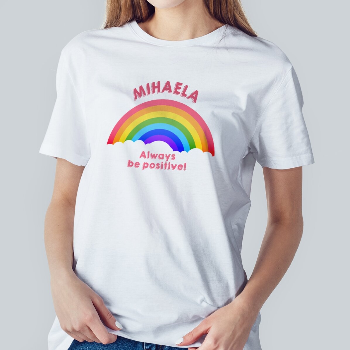 Personalised T-shirt with text - Always be positive