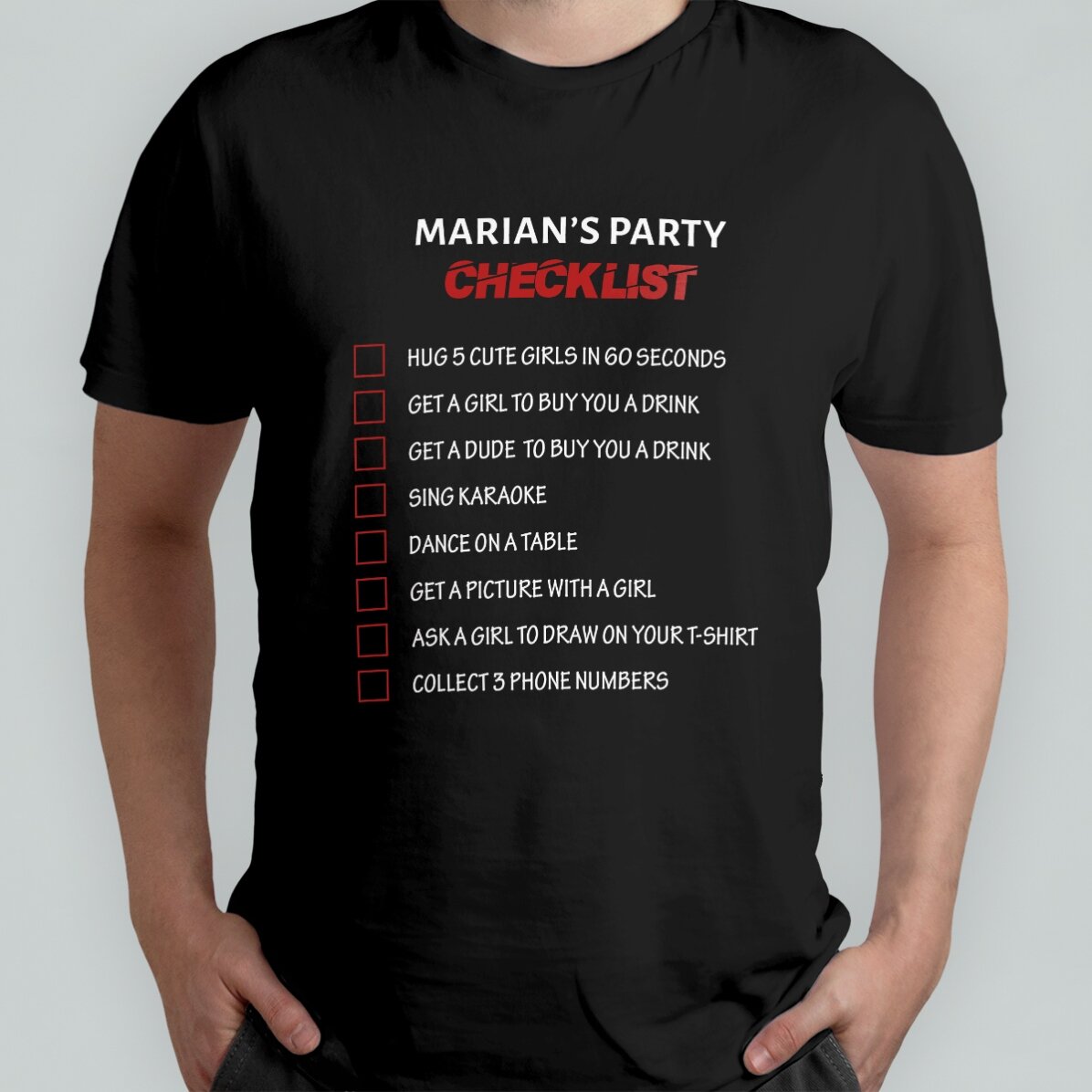 Maglietta personalizzata con scritta - Checklist