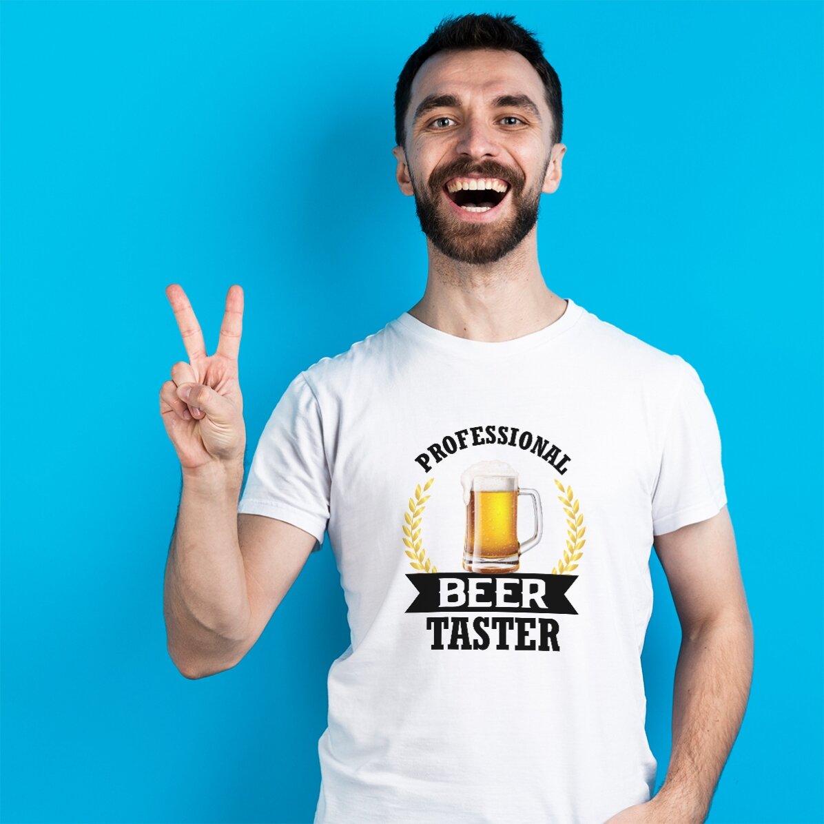 Maglietta in cotone personalizzata con scritta - Assaggiatore di birra