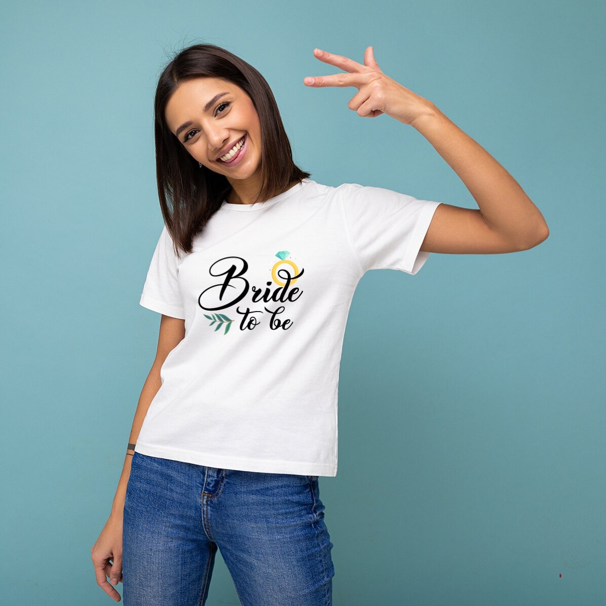 Personalised cotton T-shirt for the bride-to-be