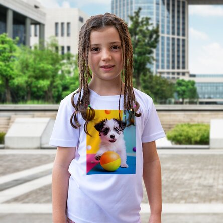 Maglietta sportiva per bambini personalizzata con foto ritratto