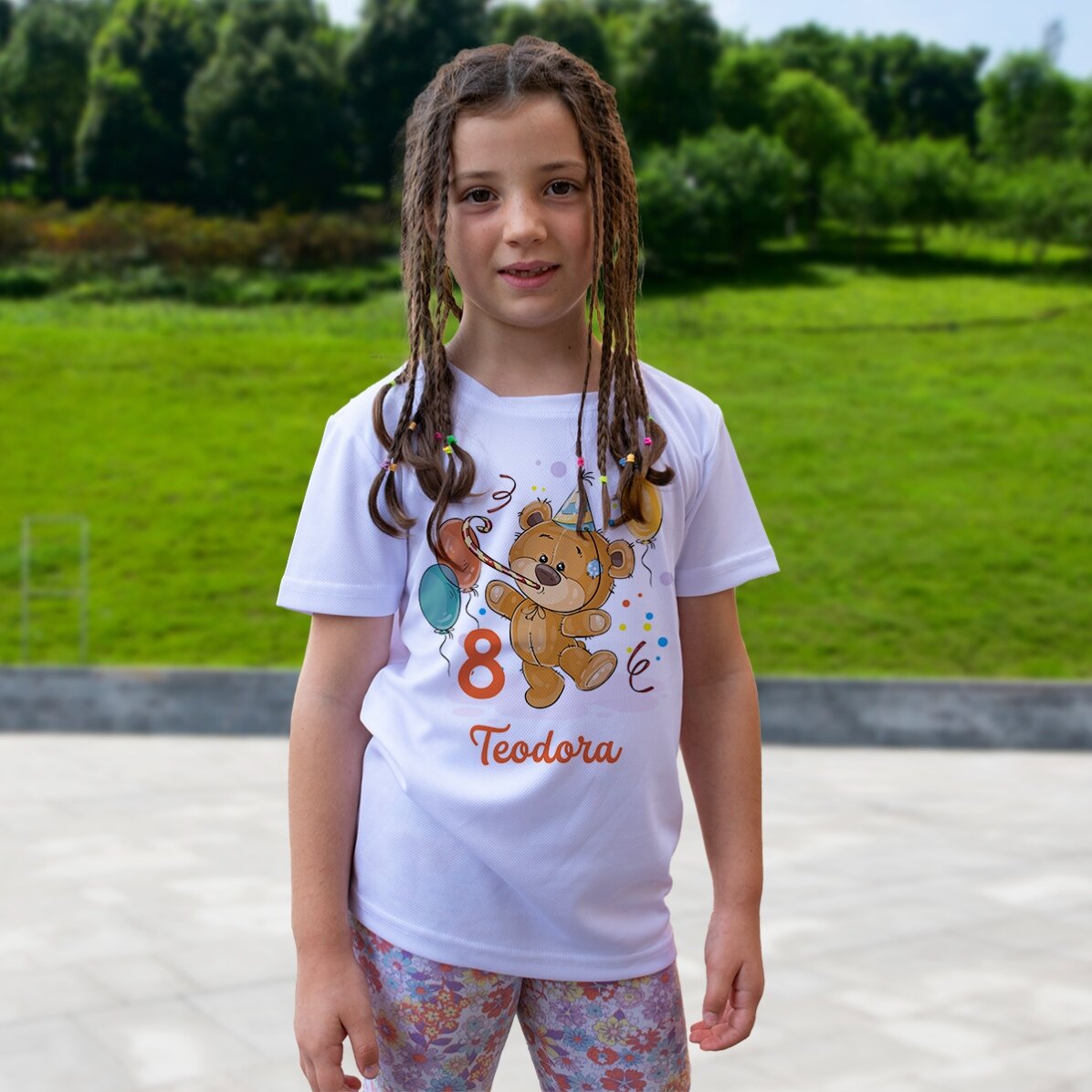 Maglietta sportiva per bambini personalizzata con età e nome - Compleanno