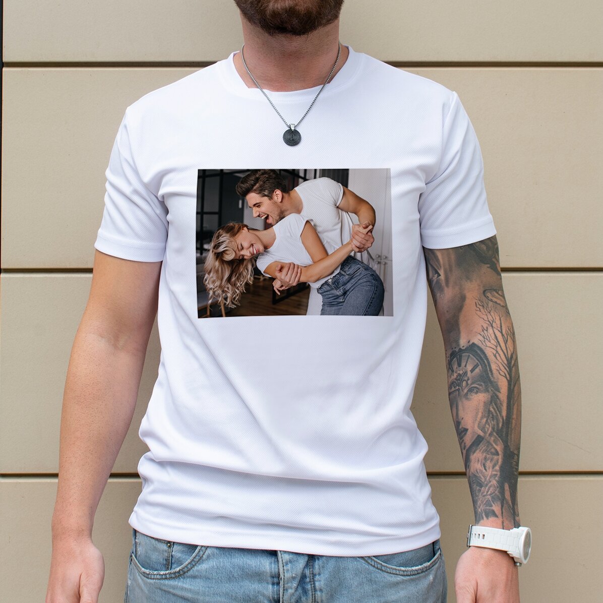 Maglietta sportiva personalizzata con foto in formato orizzontale