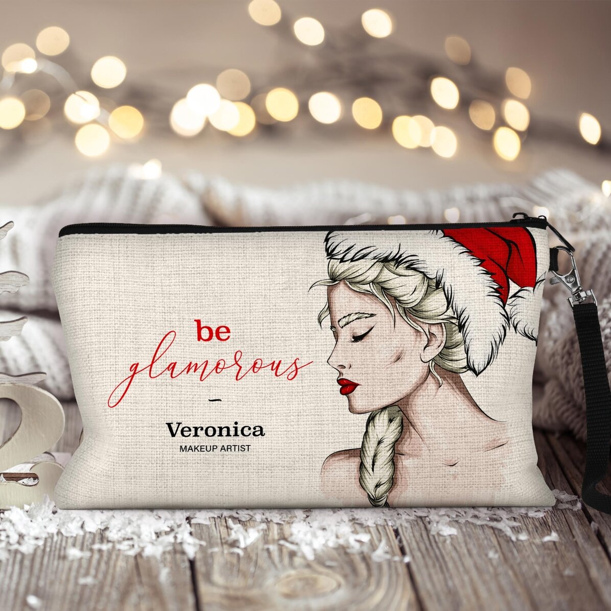 Kit trucco personalizzato con la scritta “Glamorous Christmas”