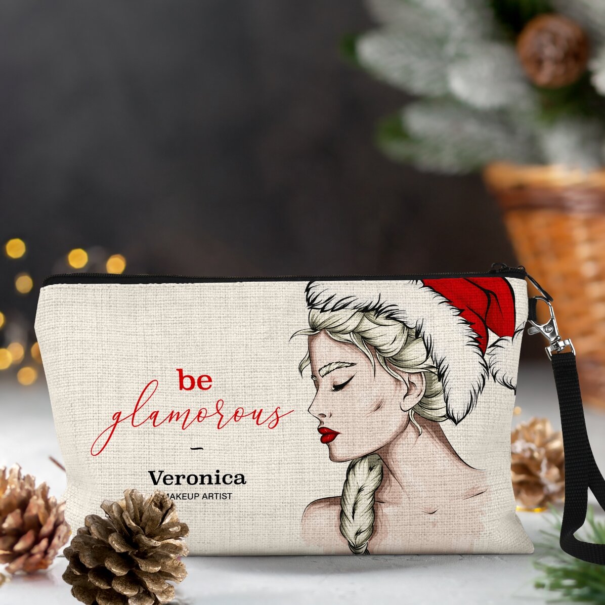 Kit trucco personalizzato con la scritta “Glamorous Christmas”