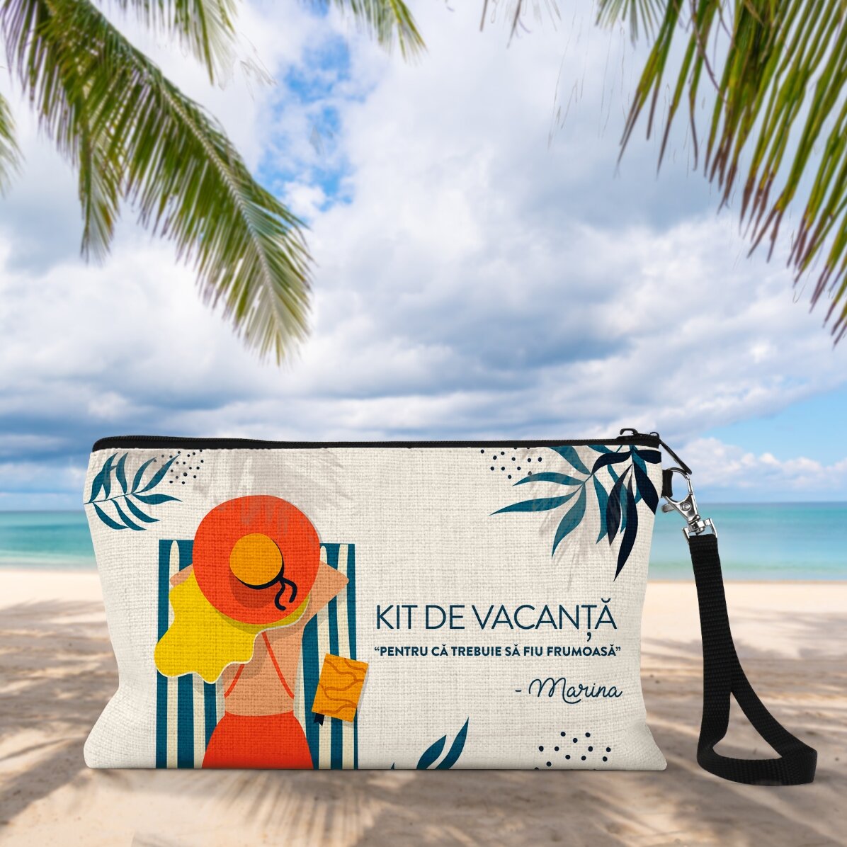 Kit trucco personalizzato con scritta - Kit da vacanza