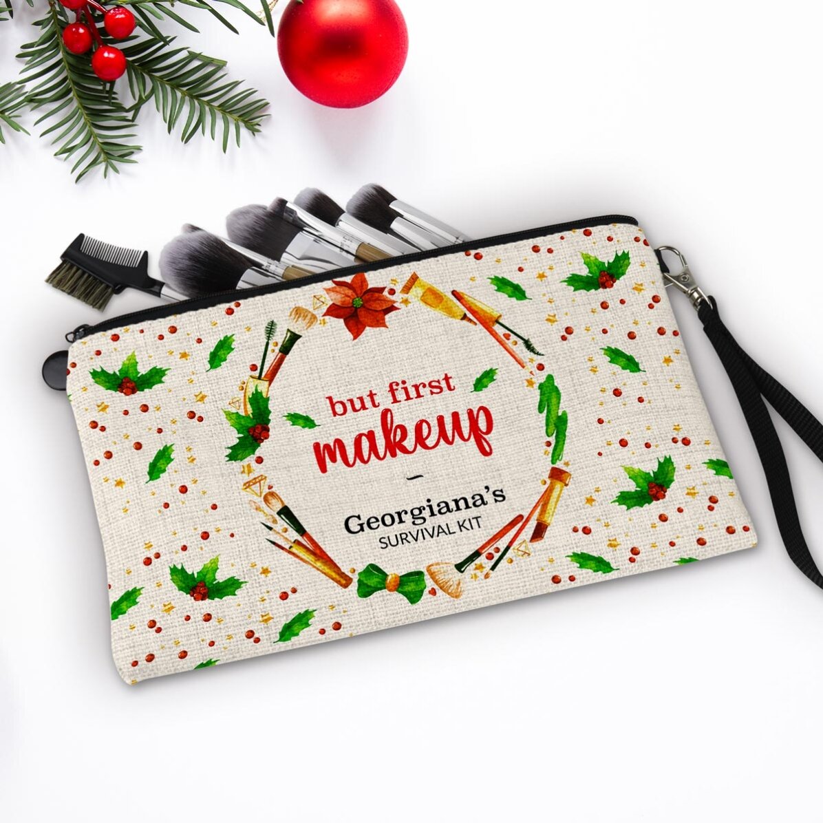 Kit trucco personalizzato con la scritta “Survival Kit”
