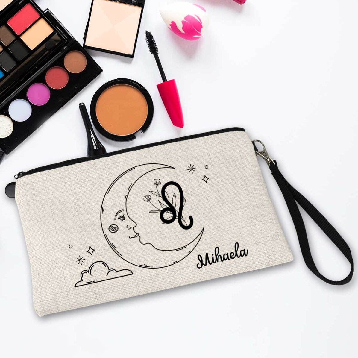 Kit trucco personalizzato con scritta - Segno zodiacale Leone