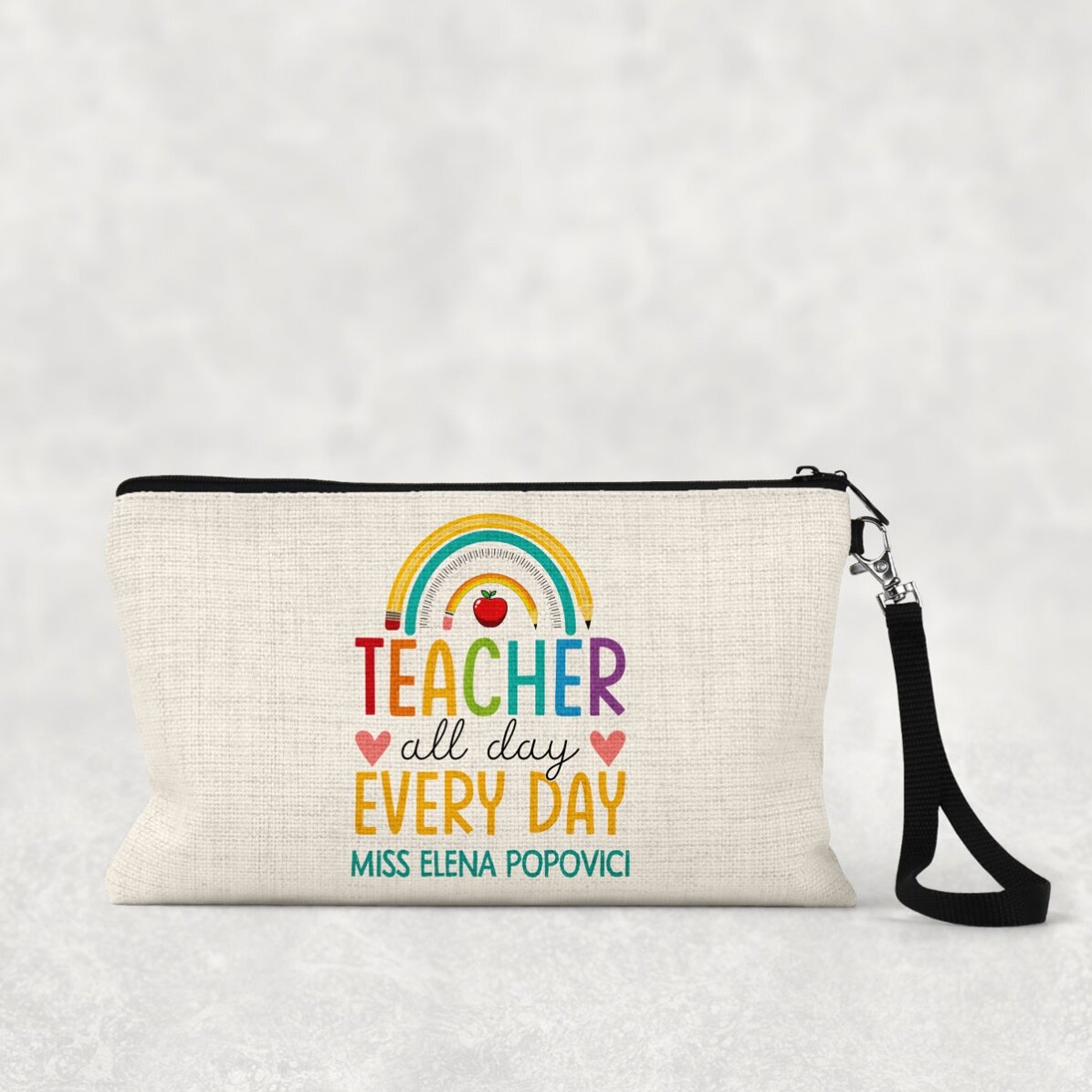 Kit per insegnanti personalizzato con la scritta "Teacher all day"