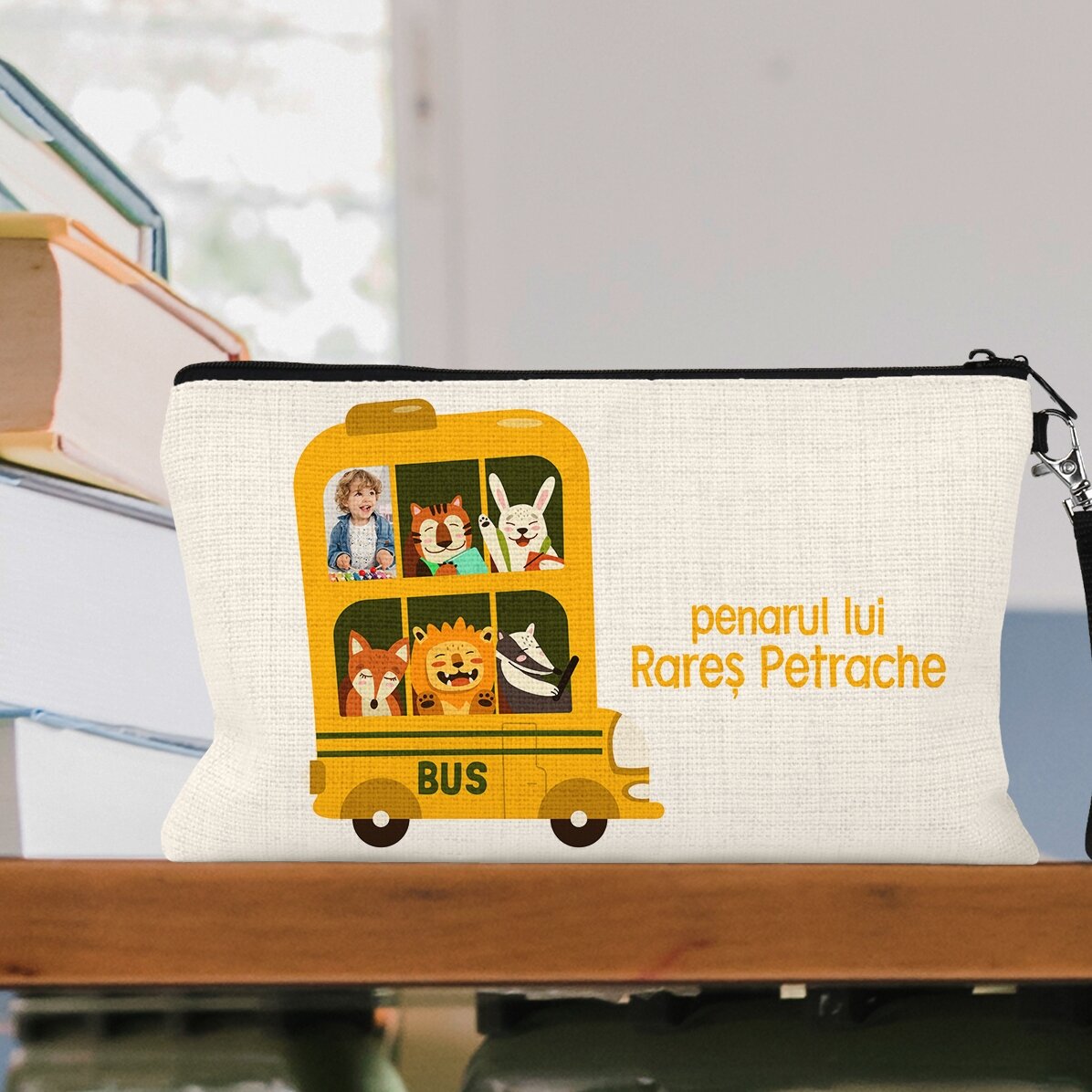 Kit scolastico personalizzato con foto e testo - Autobus
