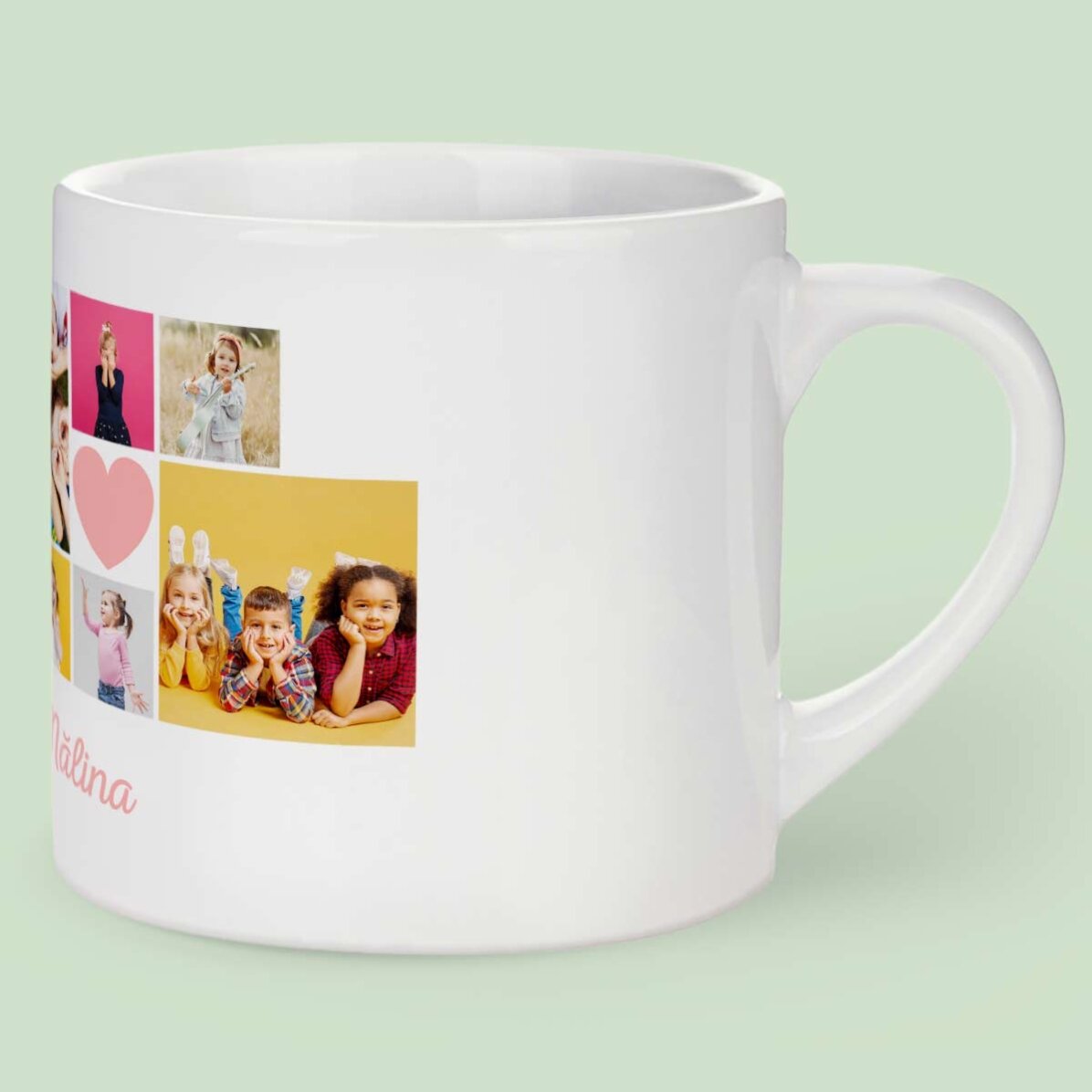 Tazza personalizzata per bambini con 6 foto e testo