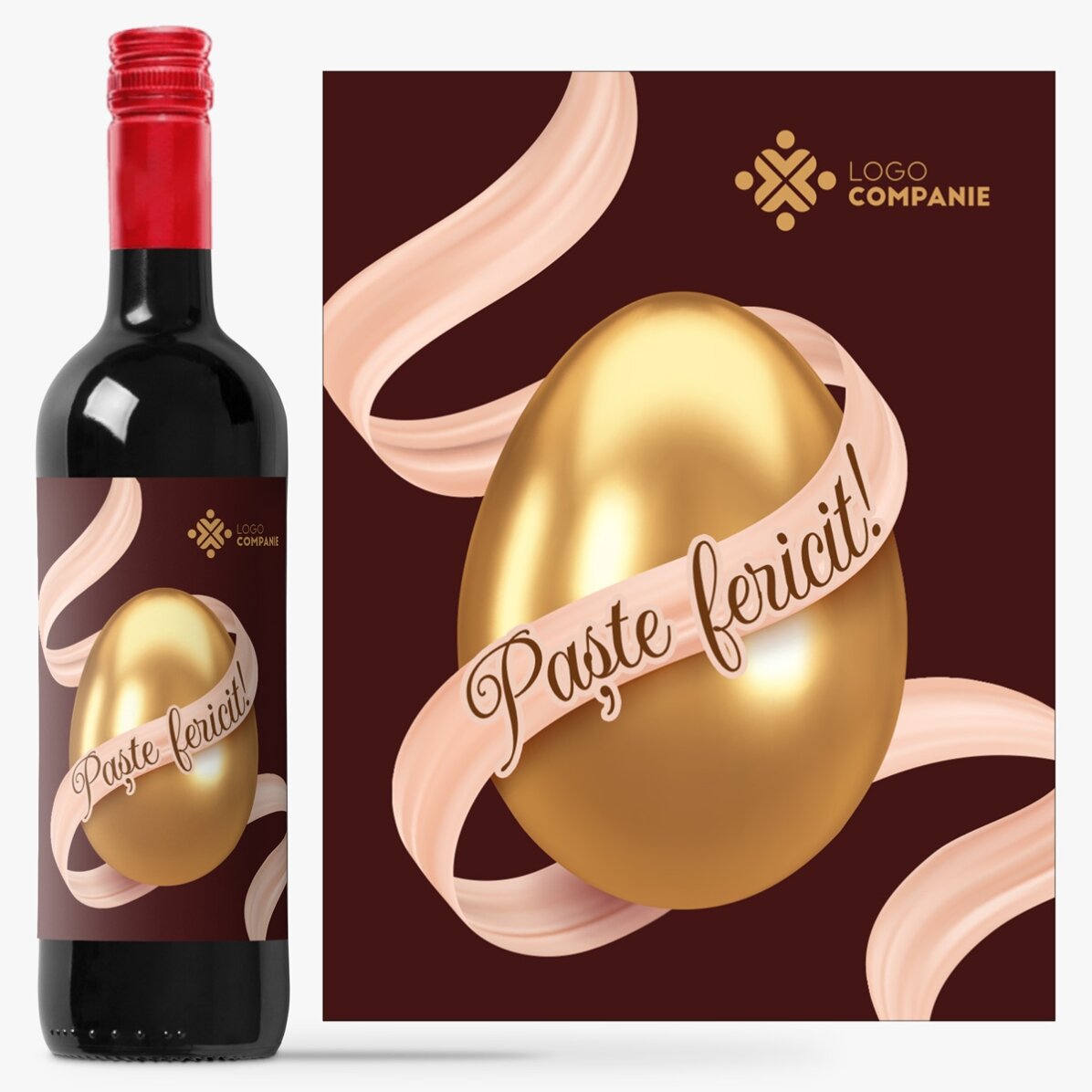 Vino personalizzato con logo - Buona Pasqua