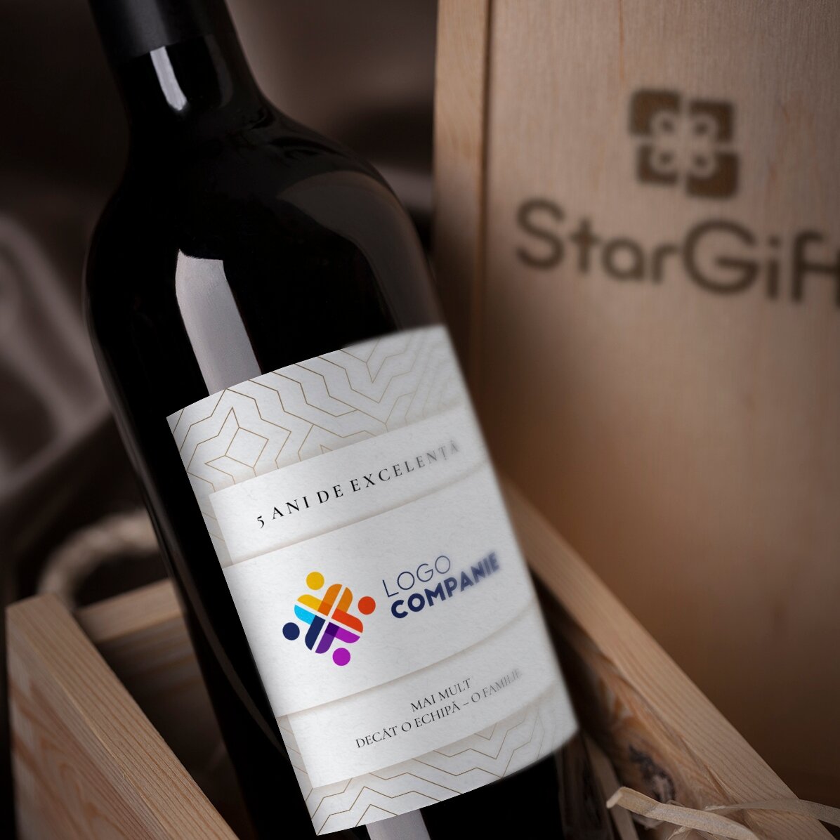Vino personalizzato con logo e testo - Anniversario del marchio