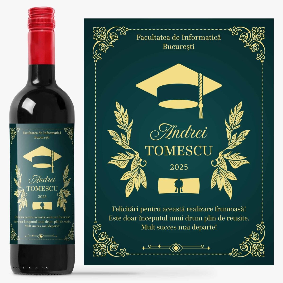 Vino personalizzato con messaggio - Laureato