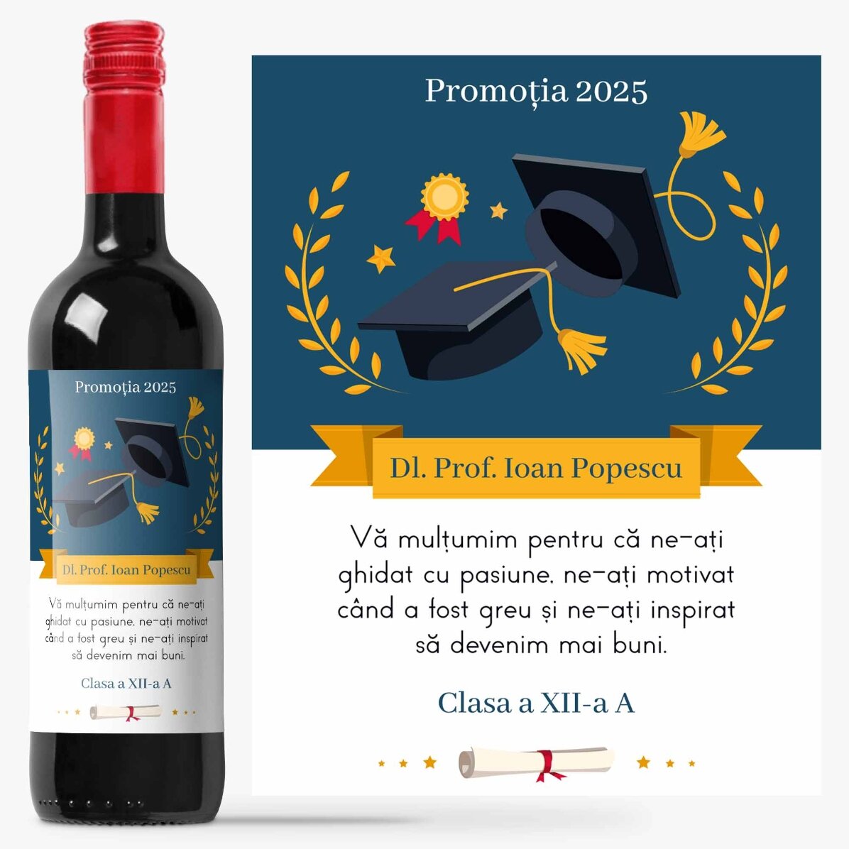 Vino personalizzato con un messaggio per l