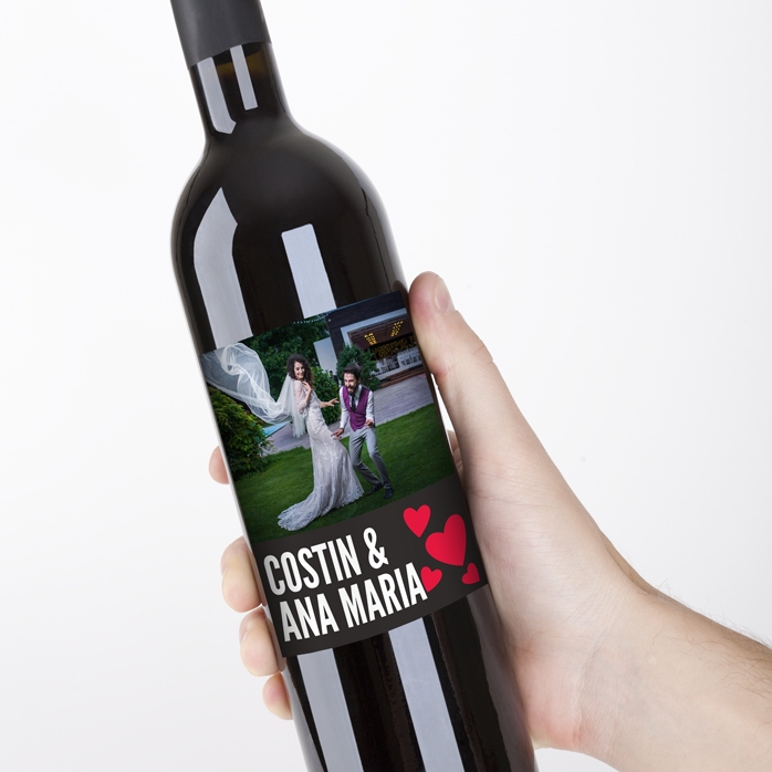 Vino personalizzato con una foto per una coppia