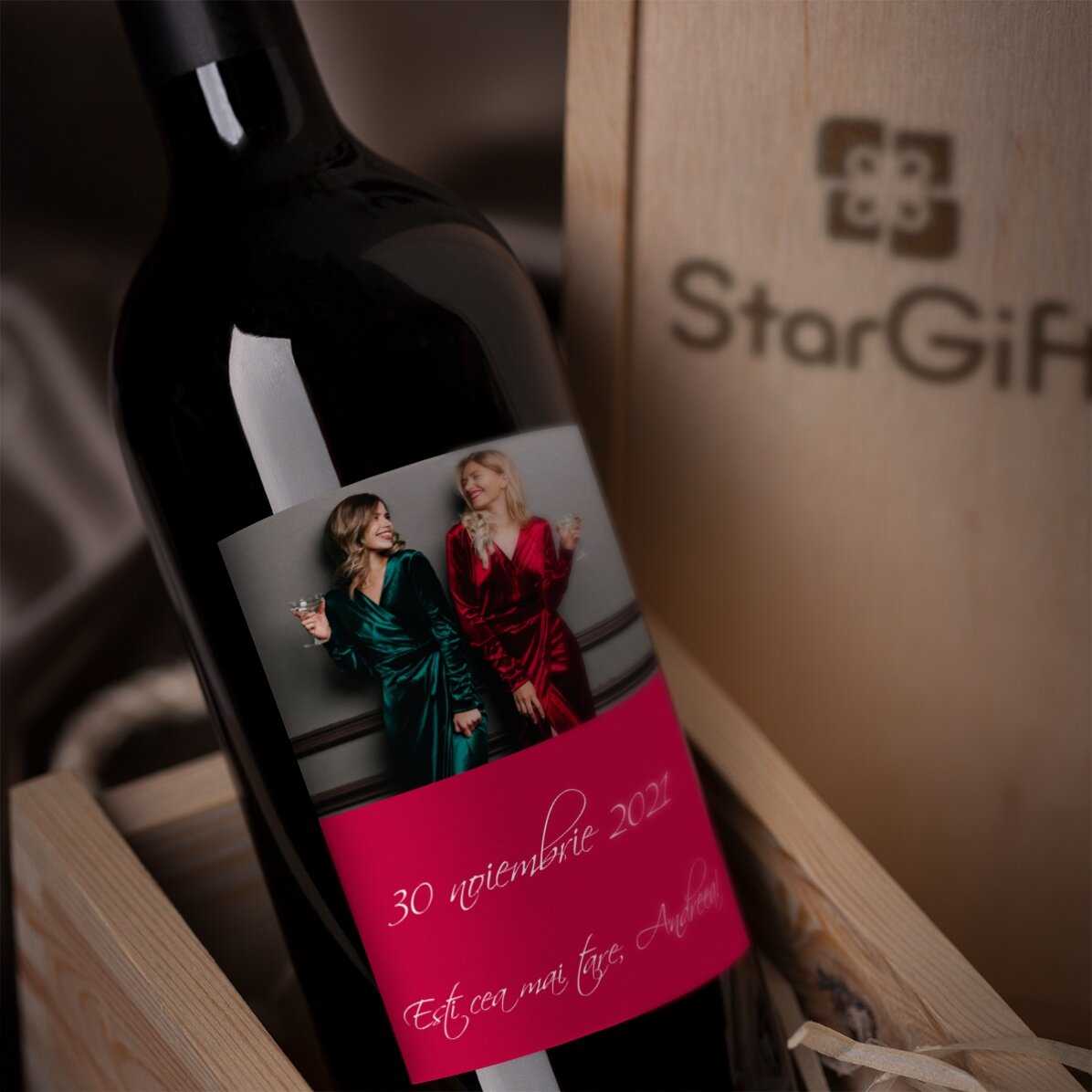 Vino personalizzato con una foto per il matrimonio