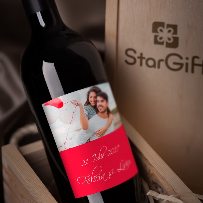 Vino personalizzato con una foto per il matrimonio