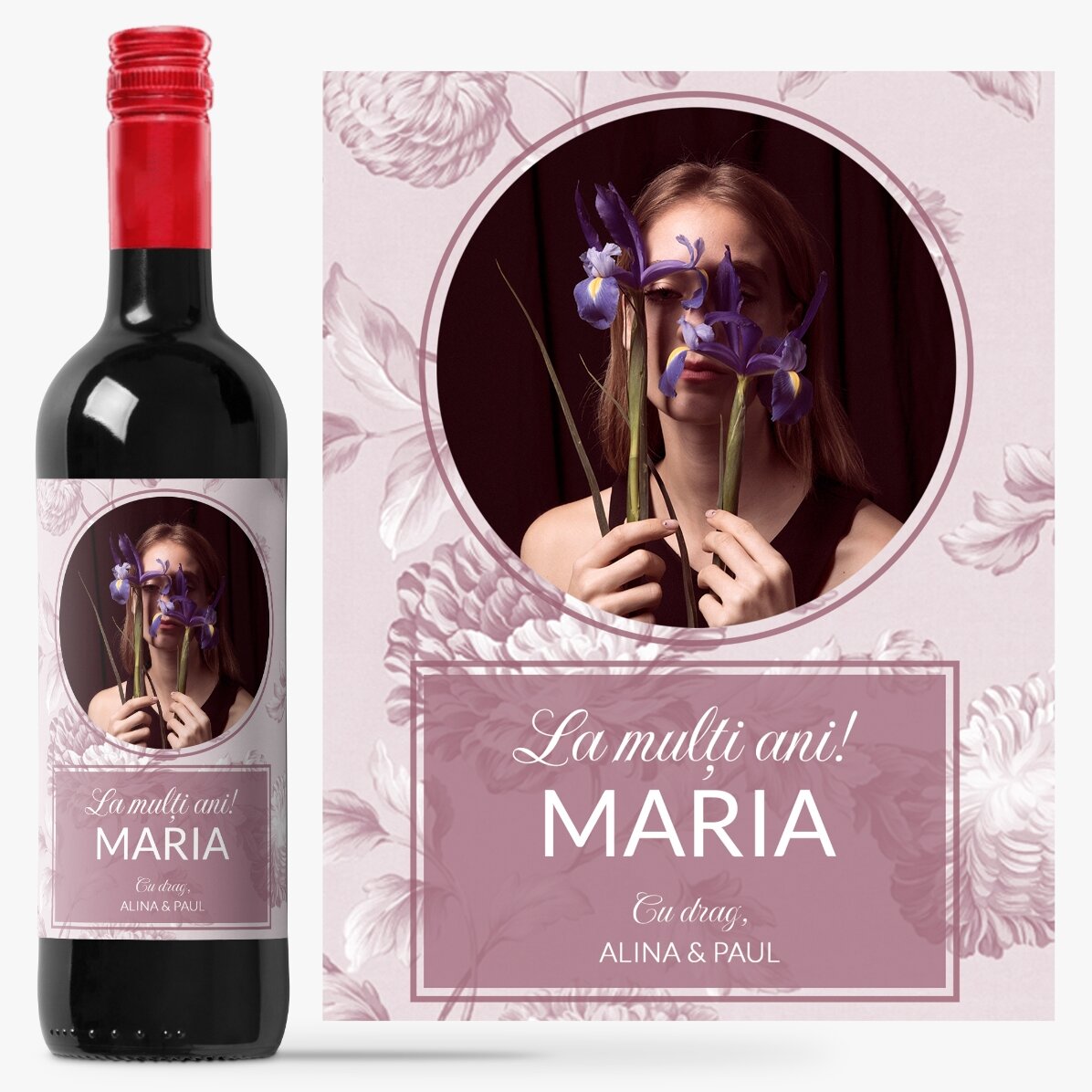 Vino personalizzato con foto e messaggio - Onomastica
