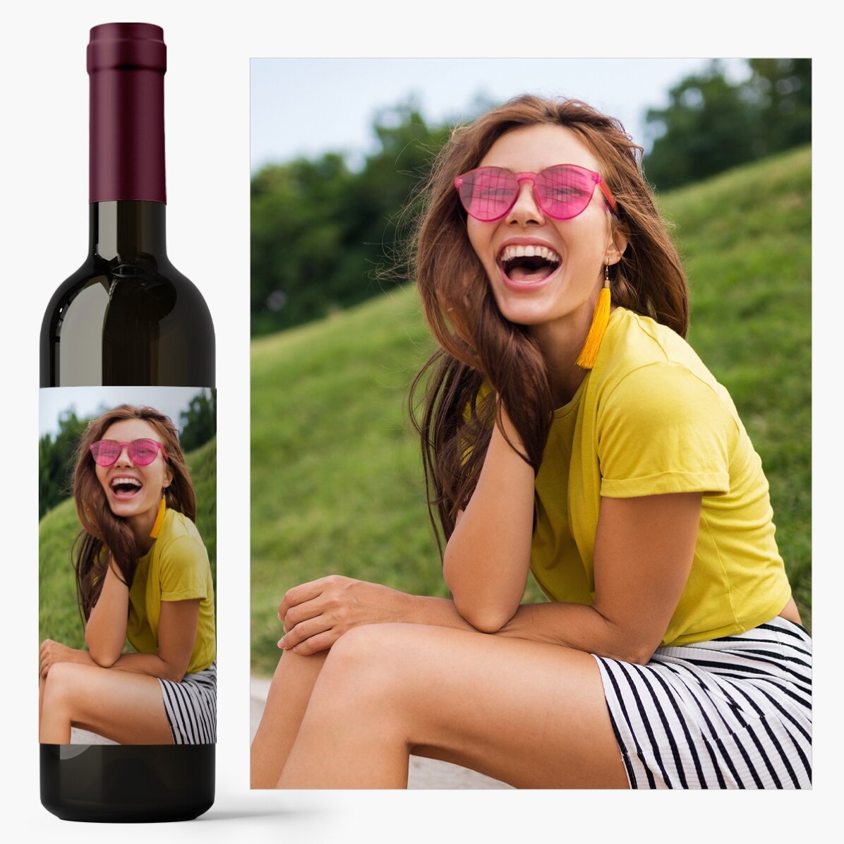 Vino personalizzato con una foto
