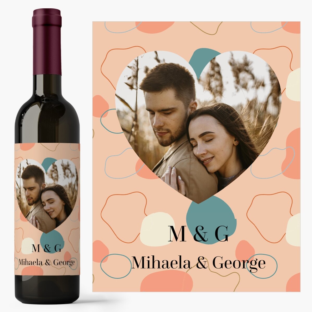 Vino personalizzato con foto e testo - Abstract