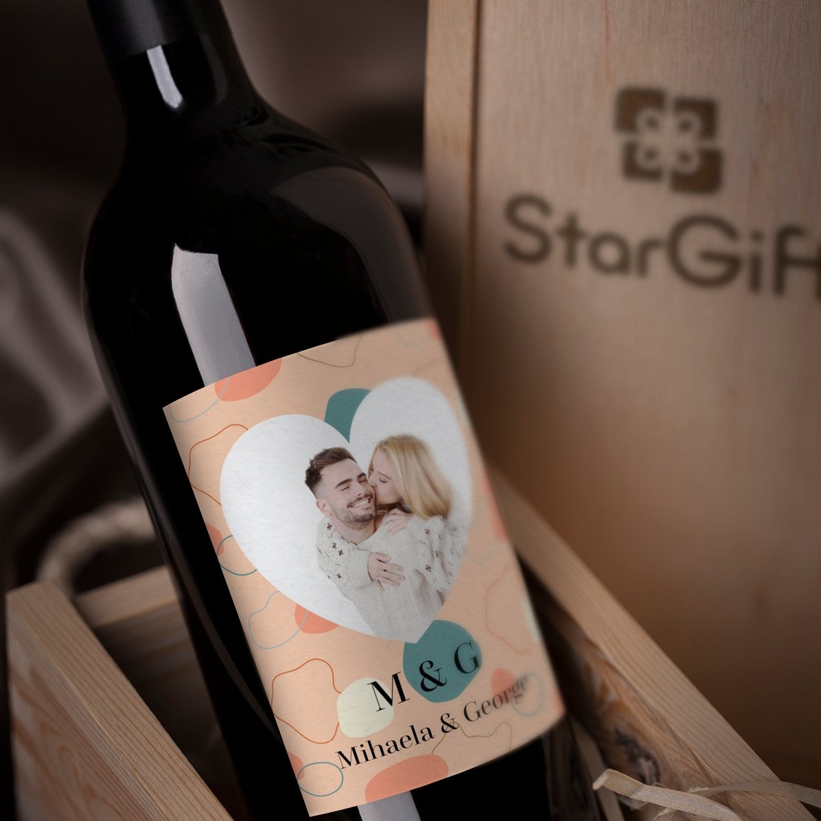 Vino personalizzato con foto e testo - Abstract