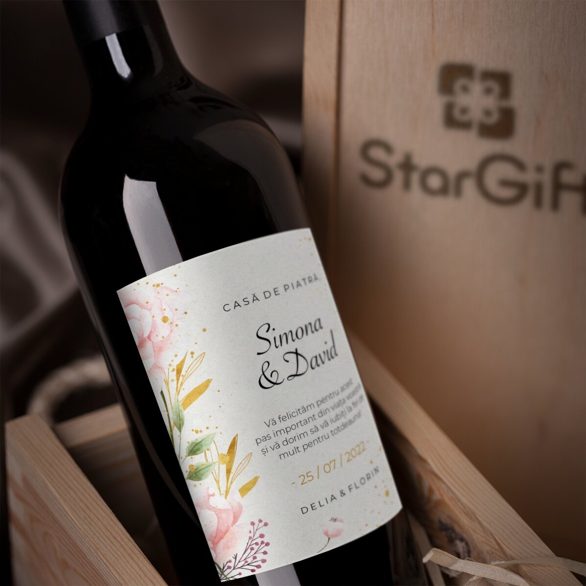 Vino personalizzato con dedica - Auguri agli sposi