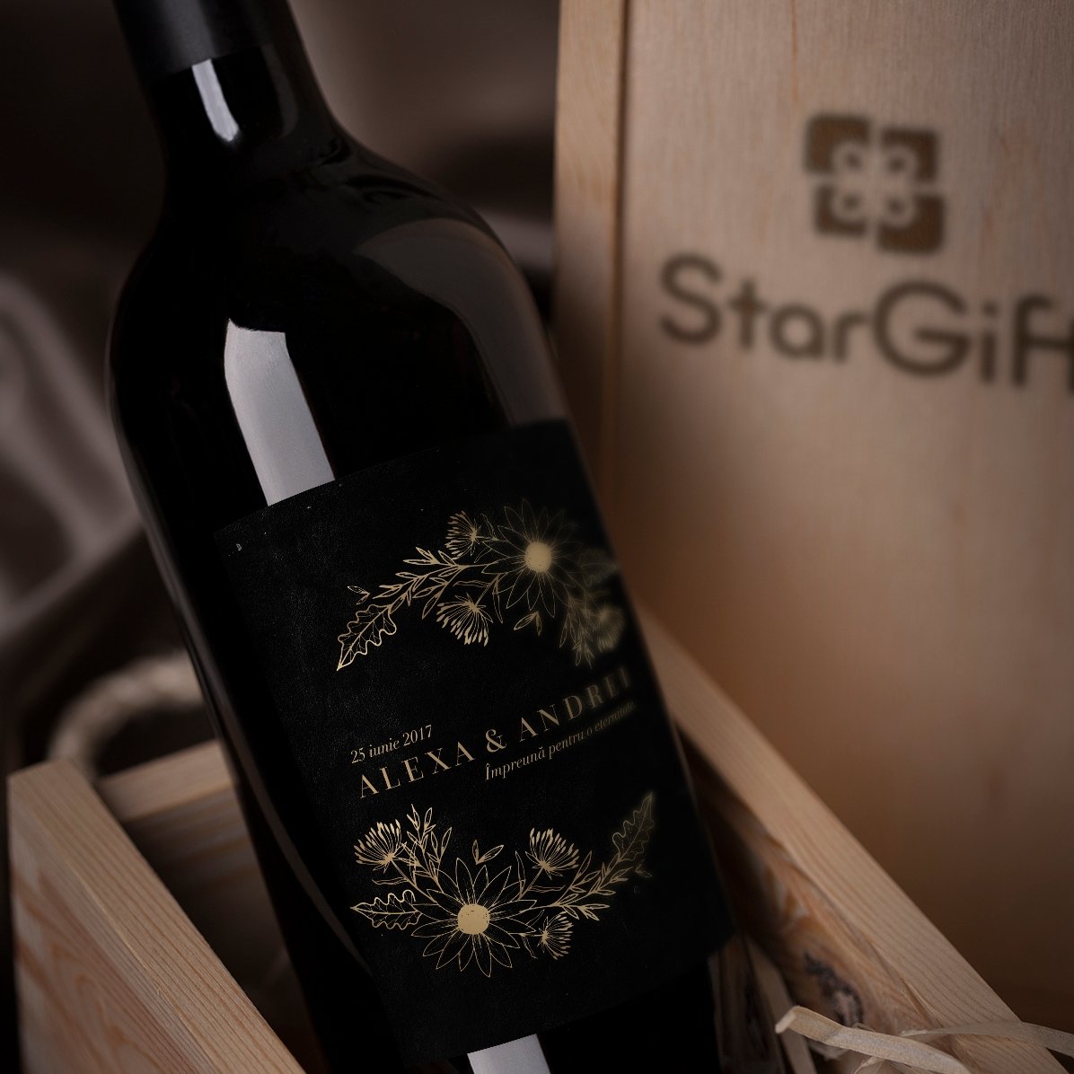 Vino personalizzato con dedica - Fiori d