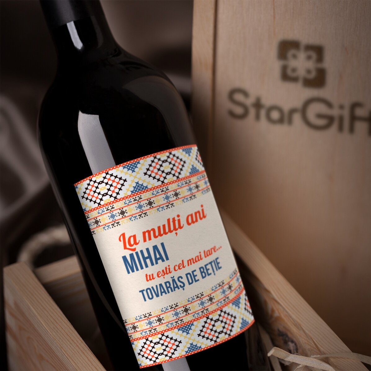 Vino personalizzato con testo - Modello Traditional