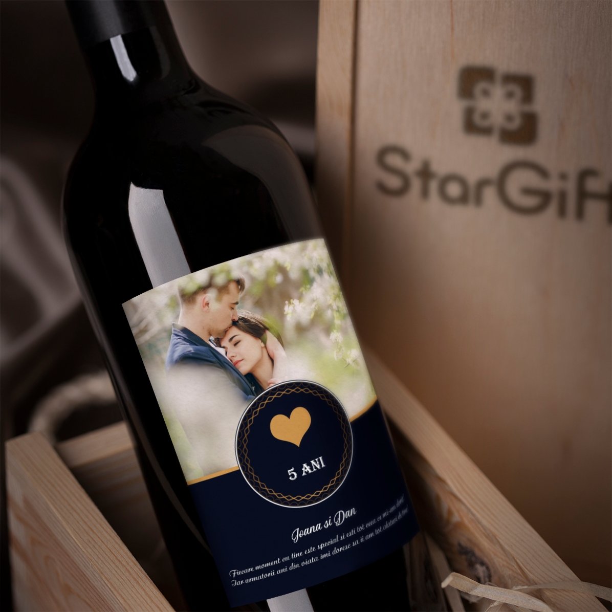 Vino personalizzato con foto e testo - Momenti