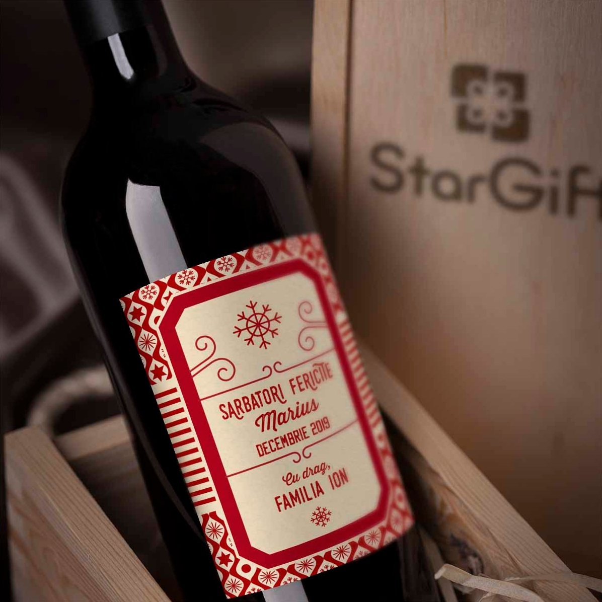 Vino personalizzato con scritta - Modello Natale