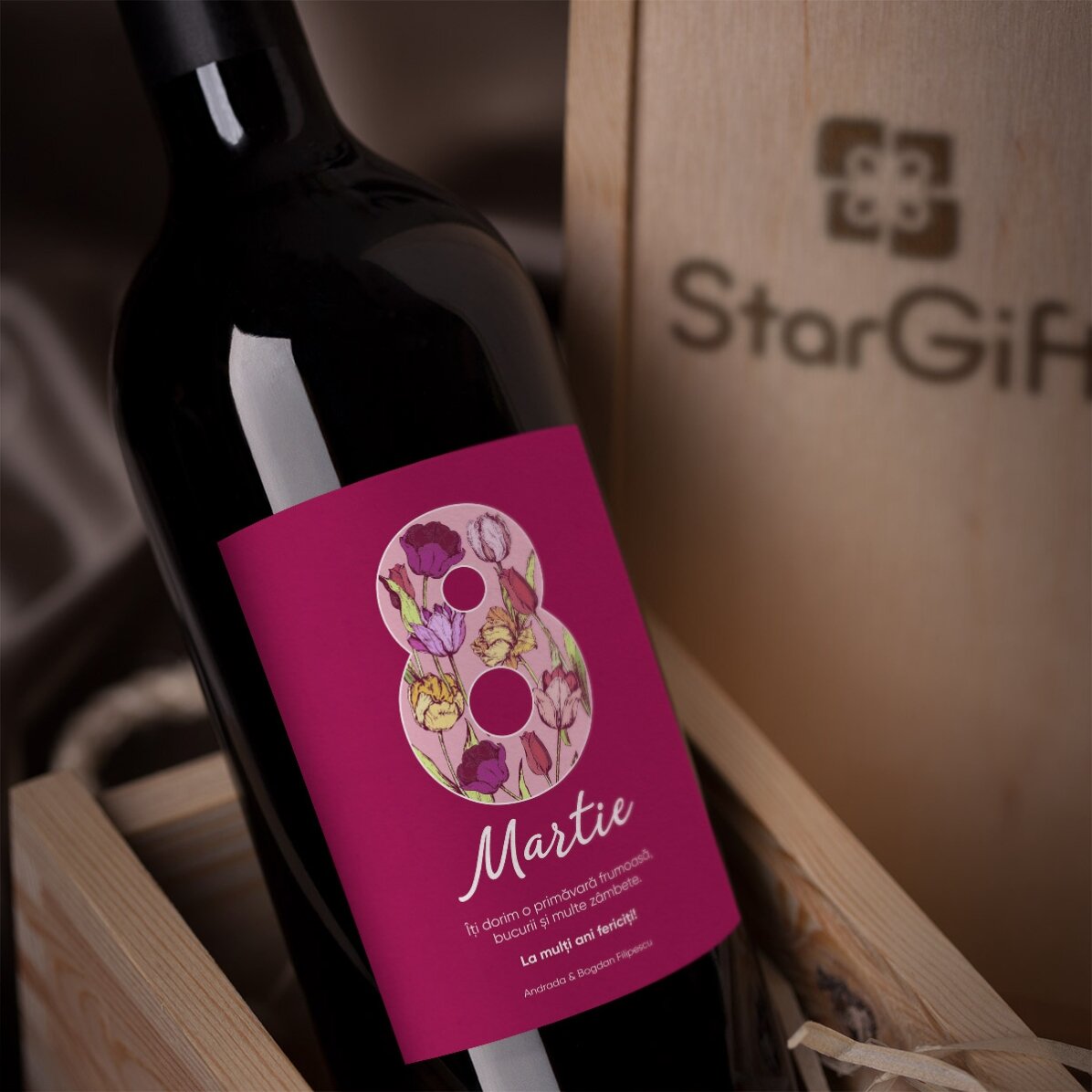 Vino personalizzato con una dedica per l