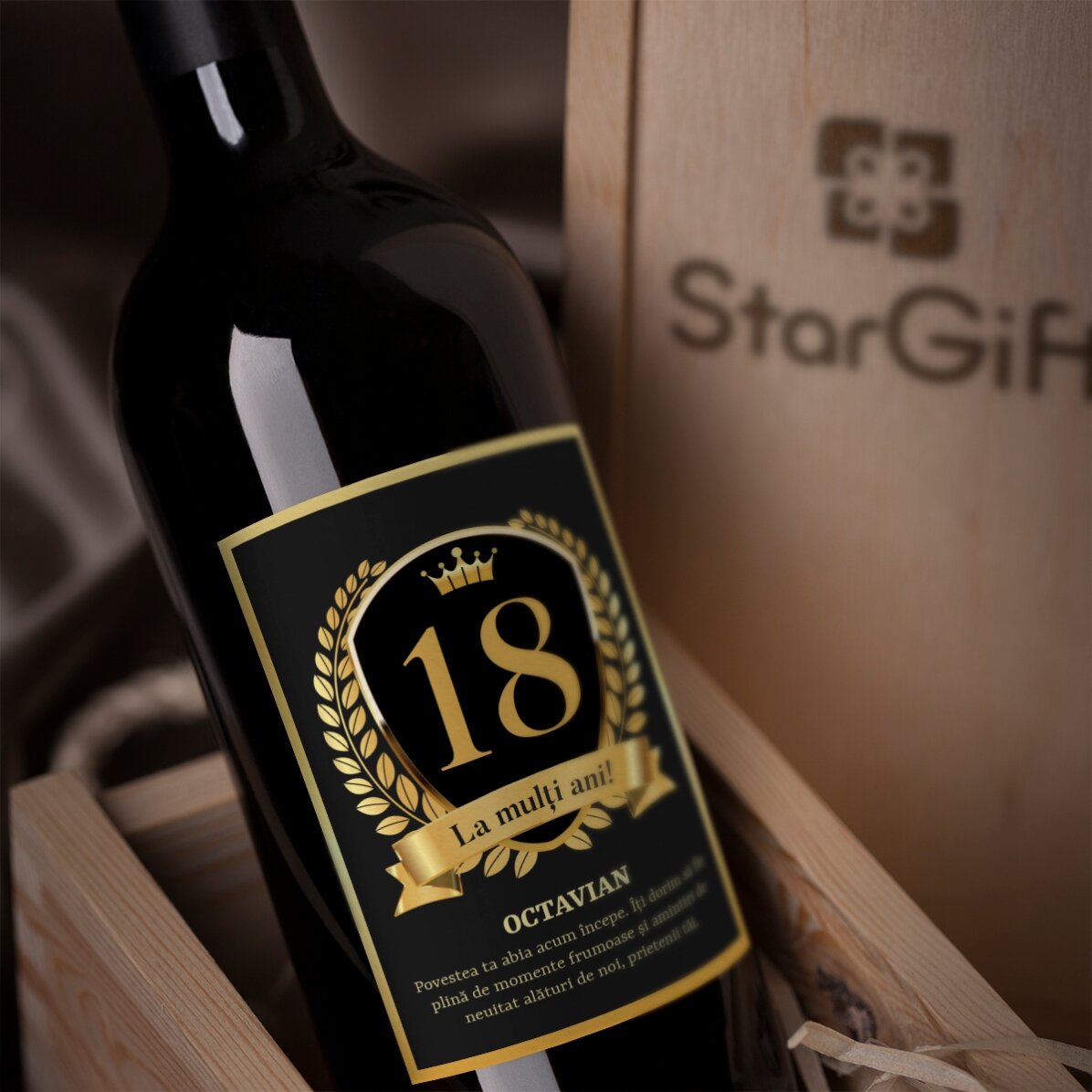 Vino personalizzato con una dedica per il compleanno di maggior età
